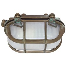 Moretti Luce Tortuga Schiffsleuchte oval Altmessing patiniert Wandleuchte