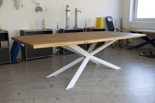 Kreuzgestell GX80x40 Stahl weiß matt Esstisch groß Tischuntergestell einteilig