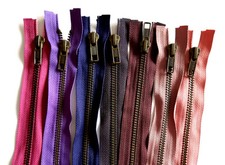Reißverschluss Metallzähne Bronze Größe #5 1 Weg YKK teilbar VIOLETT LILA Farben