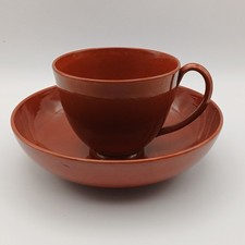 Sarreguemines Keramik Terre Karmelit Tasse & Untertasse um 1810-1830