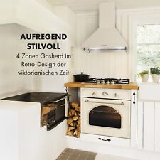 Gaskochfeld 4-flammig Messing-Brenner Glaskeramik 3,6 kW einbau Erdgas Weiß