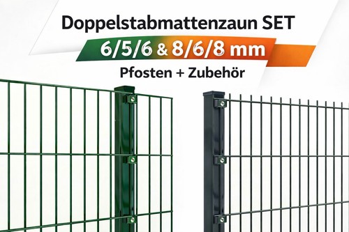 Doppelstabmattenzaun set inkl - doppelstabmattenzaun,