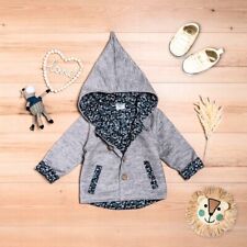 Mädchen Übergangsjacke Fleecejacke mit Wollanteil warm mit Kapuze Gr 104 cm grau