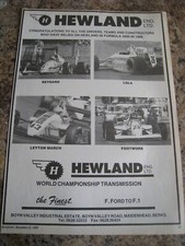 HEWLAND ENG LTD REYNARD LOLA LEYTON MARCH FOOTWORK TRANSM 1989 ADVERT A4 FILE 47