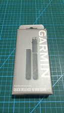 Garmin Schnellwechsel-Armband (18mm) Silikon Granitblau mit Silber Hardware