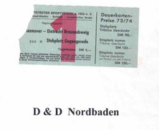 Ticket / Eintrittskarte  73/74   RL   OSV Hannover - E. Braunschweig