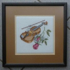 Stickbild, Rahmen, Kreuzstich