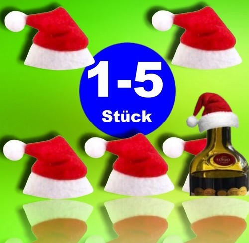 5x mini weihnachtsmütze - -,