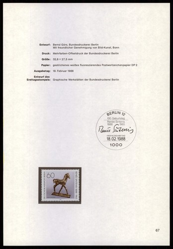 Berlin schmuckblatt 1988 - schmuckblatt, 1988/67