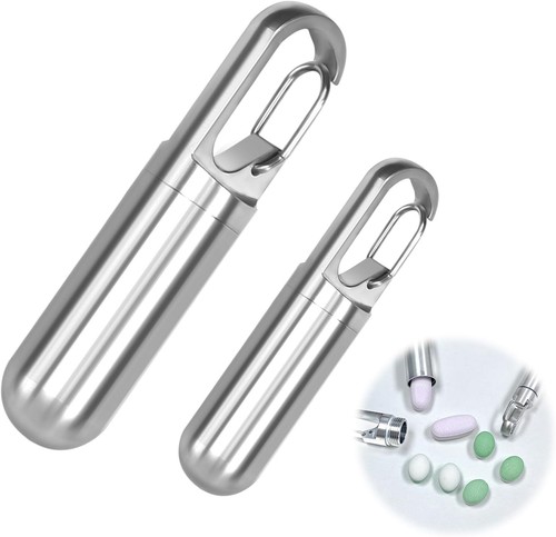 Pillendose edelstahl tragbar - edelstahl,