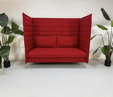 Vitra Alcove Lounge Polster Sofa Klassiker Couch Büro Rot 2 Sitzer