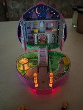 Polly Pocket Bluebird 1992 selten Herz Schloss Box mit zwei Figuren selten Licht