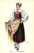 Schweiz, Frau in Trachtenkleidung, Aargau, sign. Ernst, ca. 20er/30er Jahre