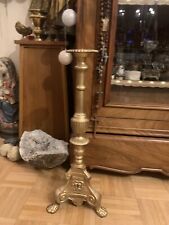 Schöner alter Kirchen Leuchter Kerzenleuchter Altar Kerzenständer goldfarben
