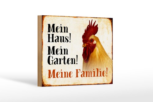 Holzschild tiere 18x12 huhn - holzschild,