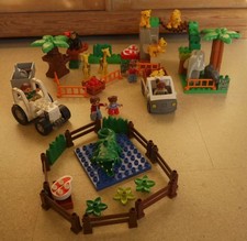 LEGO Duplo Zoo Safari, Krokodil, Elefant Girafe,Affe Trecker, Auto, Männchen
