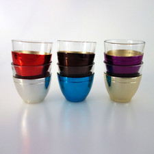 6 Schnapsgläser in Alubecher bunt Mid Century Design 50er 60er Vintage
