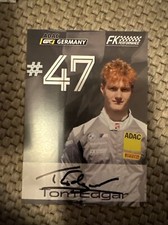 ORIGINAL HANDSIGNIERTE AUTOGRAMMKARTE TOM EDGAR #47 ADAC GT4 GERMANY BMW M