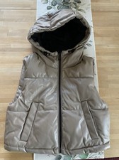Pull & Bear Damen Kunstleder Weste, Größe S