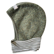 Pickapooh Schlüpfli Schlupfmütze Winter Kinder Wollfleece Gr 48 Schurwolle Grün