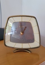 DUGENA Tischuhr * 50er 60er Jahre * Messing * Gold Beige Grau *   Topzustand *