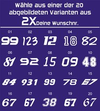 2x Startnummer Zahlen