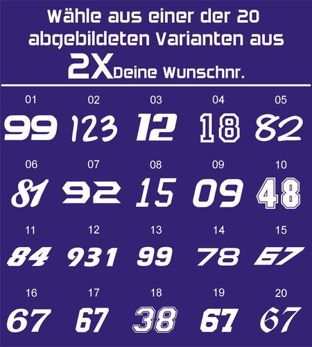 Startnummer zahlen - 2x,