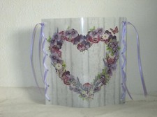 Windlicht, lila Herz, Dekoration, Handarbeit