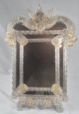 Kunstvoller Prunkspiegel Murano /Tisch & Wandspiegel