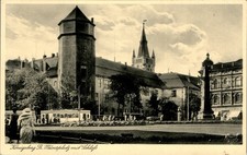 AK GRUSS AUS OSTPREUSSEN KÖNIGSBERG MÜNZPLATZ + SCHLOSS NR. 990 UM 1910