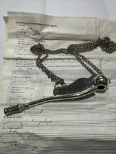 Bootsmannpfeife mit Notenblatt, Alt, Gebraucht, Funktionsfähig Mit Langer Kette