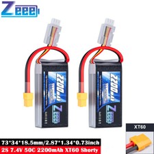 2x ZEEE Short 7.4V 2200mAh 2S