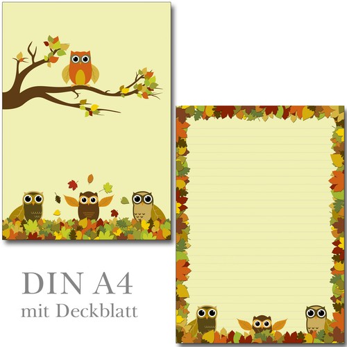 Schreibblock eulen buntes - schreibblock,