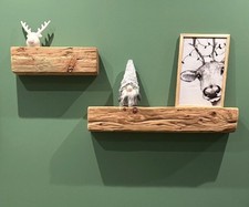 Regal Schweberegal Altholz gehackt Wandregal Kaminsims Balkenregal Sideboard