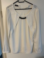 Taifun Bluse mit Kette Weiß