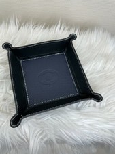 Leder Made in Italy Taschenleerer dunkelblau schwarz Lederschale Ablageschale