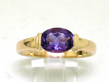 Amethyst Ring 585 Gelbgold 14Kt Gold oval facettierter natürlicher Amethyst