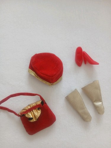 Vintage modepuppe outfit rot - modepuppe,