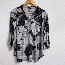 Darex zeitungsdruck bluse mit - zeitungsdruck,