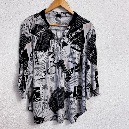 Darex zeitungsdruck bluse mit - zeitungsdruck,