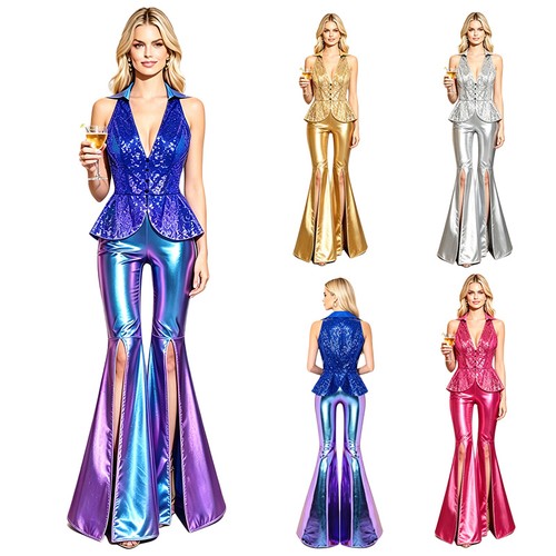Damen glitzer disco outfit - damen,