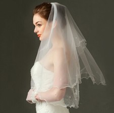 Braut Hochzeit Schleier Brautschleier Blumen Wending Beige