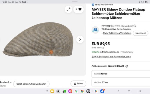Mayser sidney dundee flatcap - sidney,