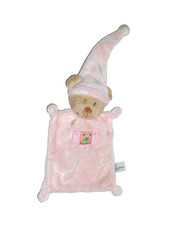 WIE NEU * Nicotoy Schmusetuch rosa Bär Teddy Teddybär Zipfelmütze Schnuffeltuch