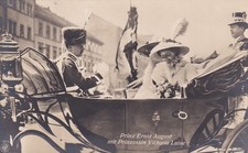 Prinz Ernst August und Prinzessin Victoria Luise Kutsche AK uralt Adel 2507177