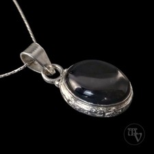 Vintage 925er ovaler Onyx