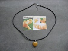Edelsteinkette - Orangencalcit - Mini Herz  Stein für Selbstvertrauen/Achtung