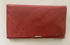 Handarbeit Portemonnaie Geld Börse Straußenleder Leather Echt Leder Braunrot