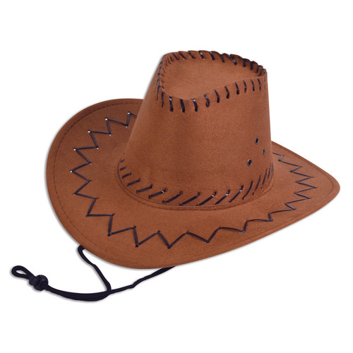 Cowboy hut leder nähte - nähte, brown