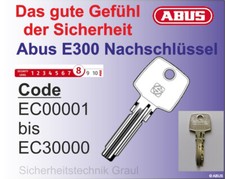 ABUS E300, Nachschlüssel, Zusatzschlüssel nach Code EC..... , mit Codegravur